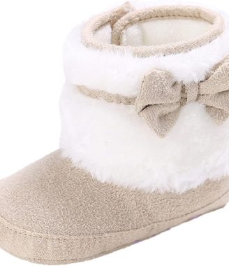 Infant Snow Boots Soft Sole Anti-Slip Warm Winter Cotton Lining Snow Shoes with Animal Printed Prewalker Toddler Boots